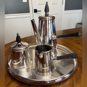 Vintage Sheffield Silver Co Coffee Set w Wilcox Tray MCM Silverplate EPC